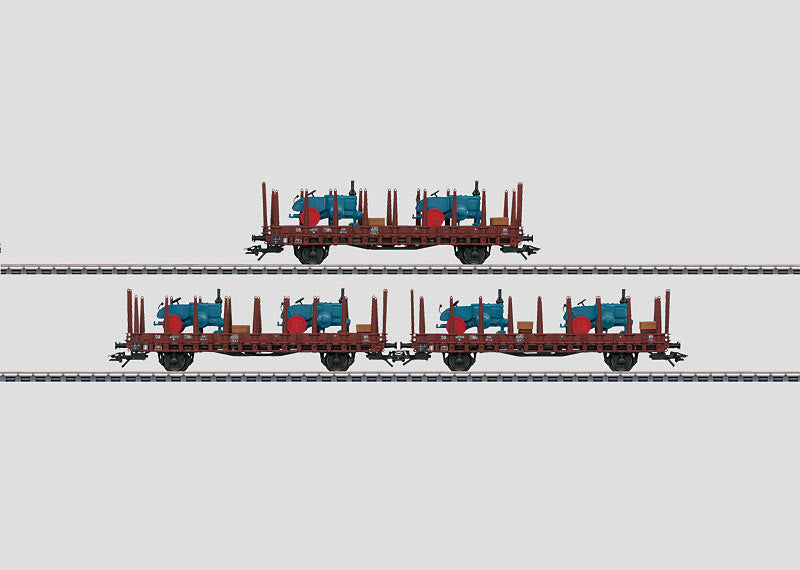 Marklin 46400 HO Deutsche Bahn Rr 20 2-Axle Stake Car 3-Pack