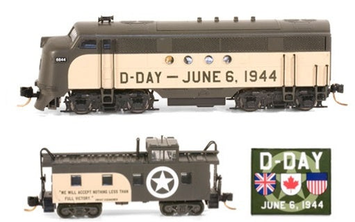 Micro-Trains 99321101 N Scale D-Day Commemorative Locomotive & Caboose Set