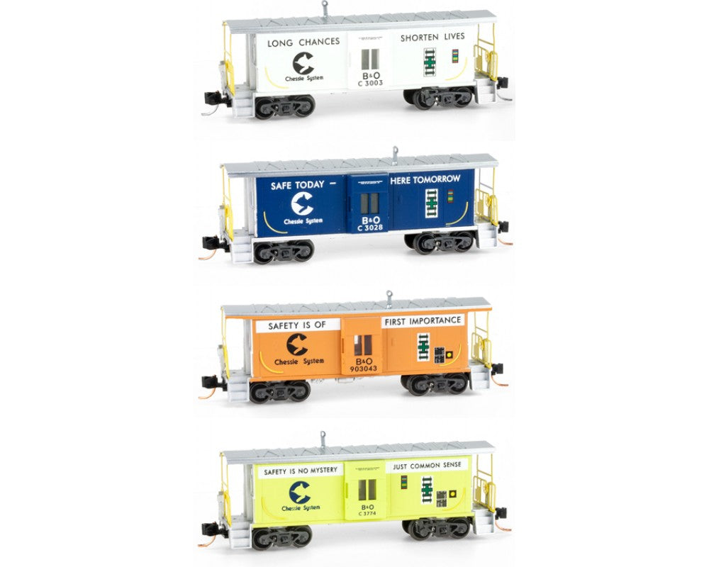 Micro-Trains 99305260 N Chessie System B&O Window Caboose (Set of 4)