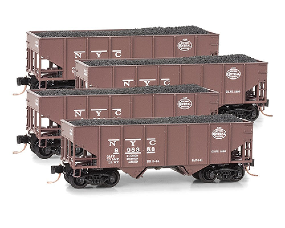 Micro-Trains 99300099 N New York Central H-5 33' RS Hopper w/Coal (Set of 4)