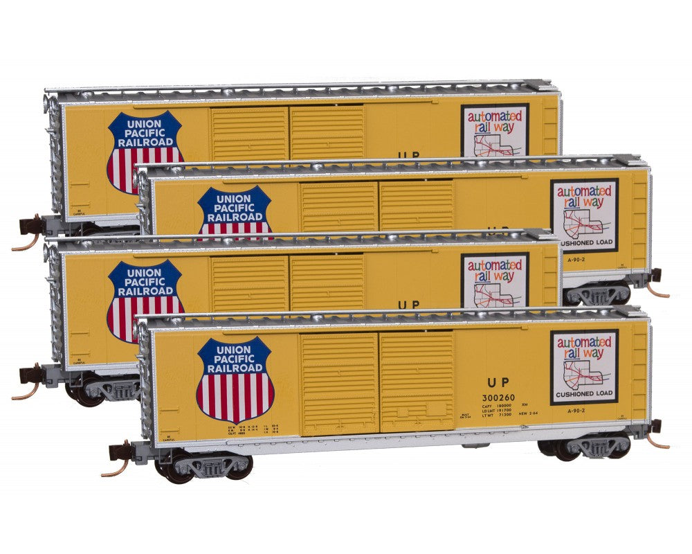 Micro-Trains 99400080 Z Union Pacific 50' Double-Door Boxcar RTR (Pack of 4)