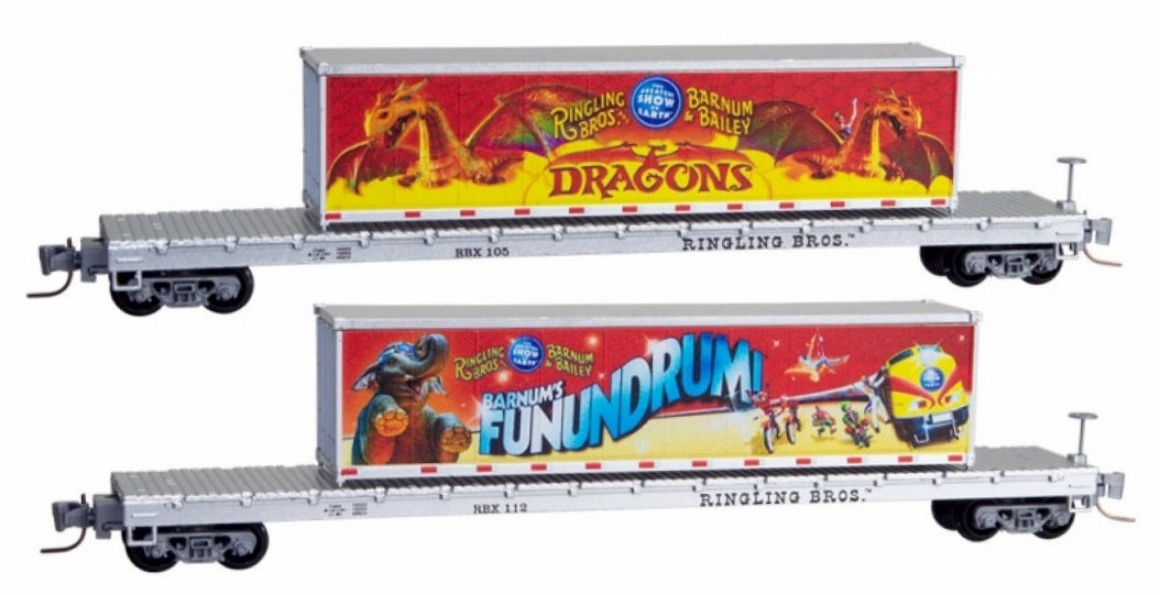 Micro-Trains 52400150 Z Ringling Bros. & Barnum & Bailey 60' Flatcar (Pack of 2)