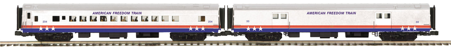 MTH 20-69247 O AF 70' Streamlined Baggage/Coach Passenger Set (Set of 2)