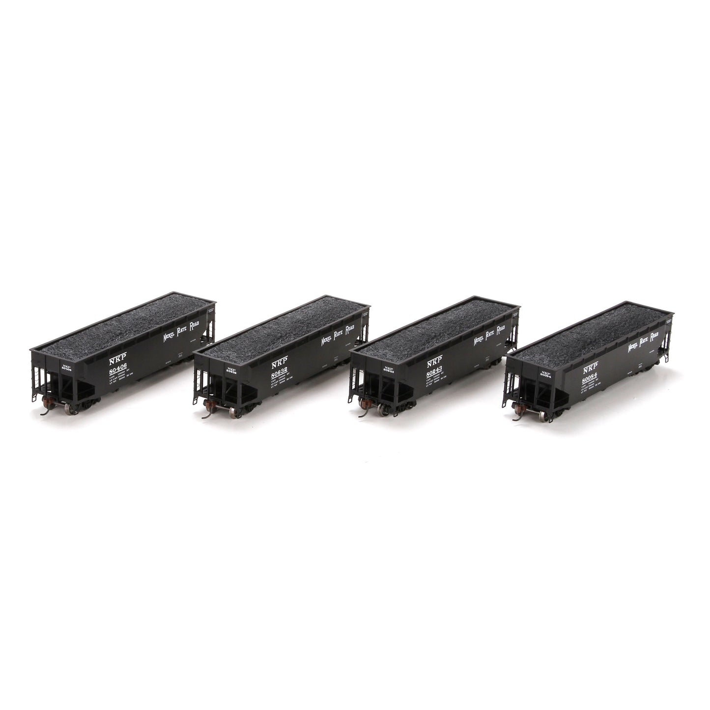 Athearn 72513 HO Nickel Plate Road 40' 3-Bay Offset Hopper w/Load #1 (Set of 4)