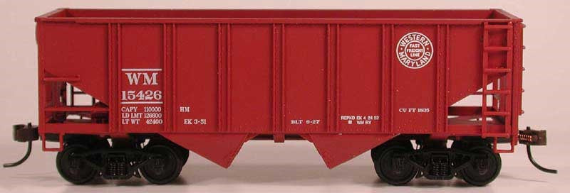Bowser 56993 HO Western Maryland 55-Ton U-Channel Open Hopper Kit #15434