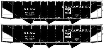 Accurail 75534 HO Delaware, Lackawanna & Western AAR 70-Ton Offset-Side 3-Bay