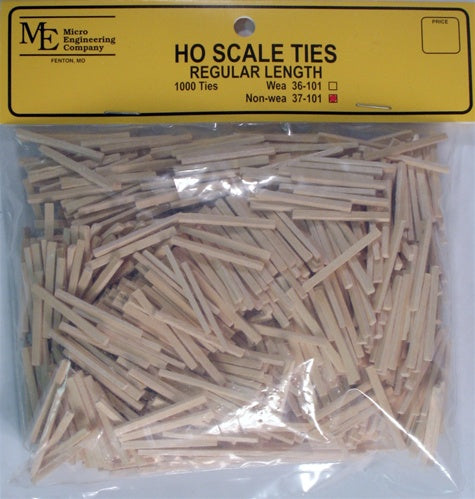 Micro Engineering 37-101 HO Regular Length Non-Weathered Ties (Pack of 1,000)
