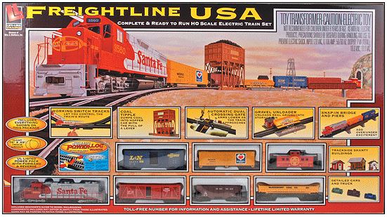 Life Like 8644 Santa Fe Freightline USA HO Gauge Diesel Train Set