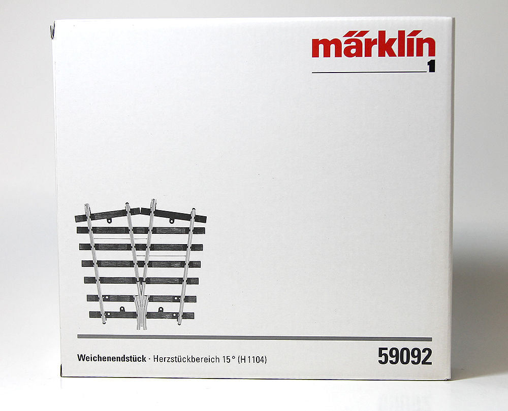 Marklin 59092 1 Scale Turnout End Piece with Frog 15 Degrees