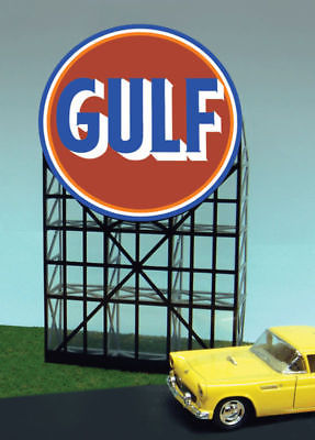 Miller Engineering 6082 N/HO Animated Neon Billboard - Kit Gulf Gasoline