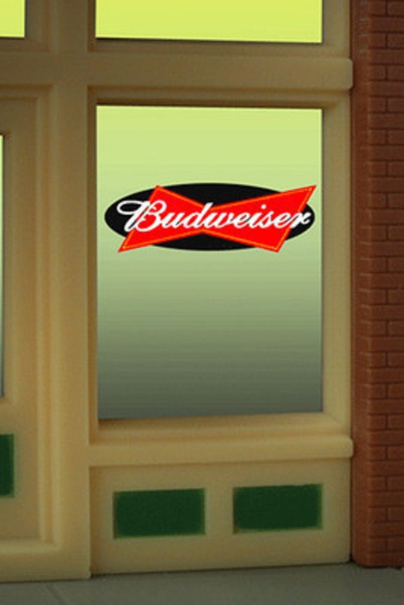 Miller Engineering 8815 HO/O Budweiser Beer Flashing Neon Window Sign