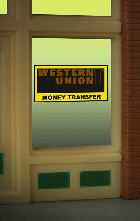 Miller Engineering 8940 HO/O Western Union Flashing Neon Window Sign