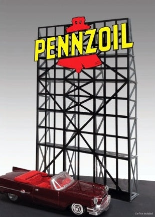 Miller Engineering 9061 HO/O Pennzoil Animated Neon Billboard