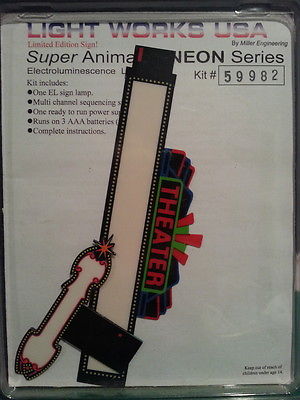 Miller Engineering 59982 N/HO Animated Neon Billboard Small Theater Combo Kit