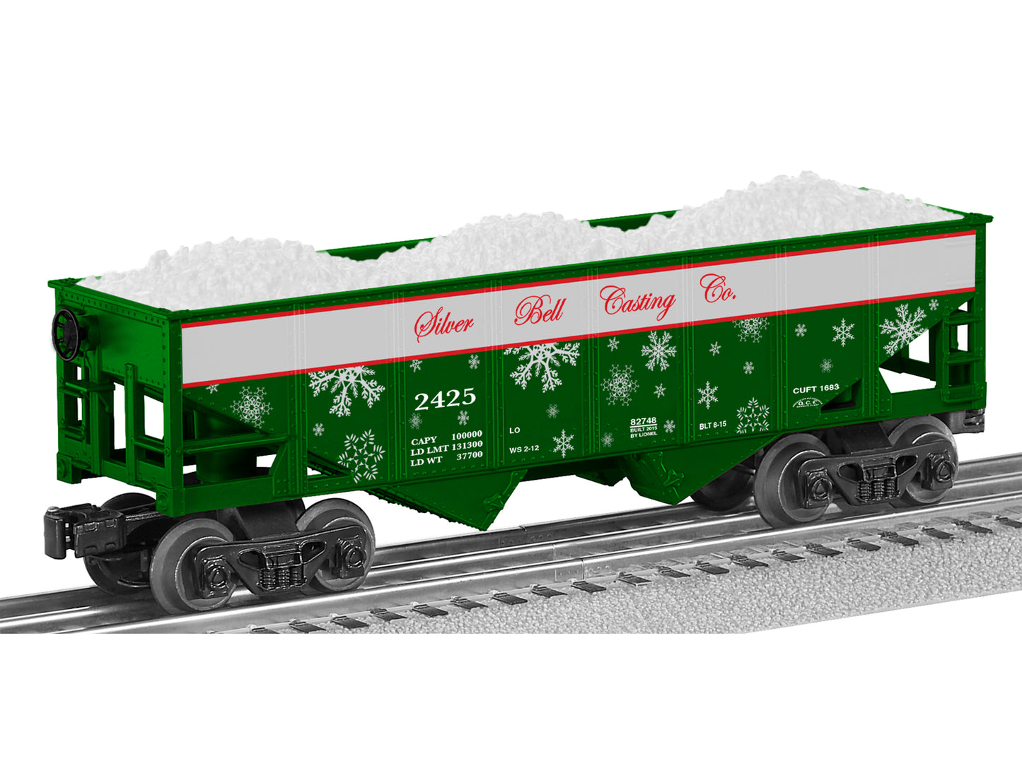 Lionel 6-82748 O Silver Bell Casting Co. 2-Bay Steel Hopper w/Load #2425
