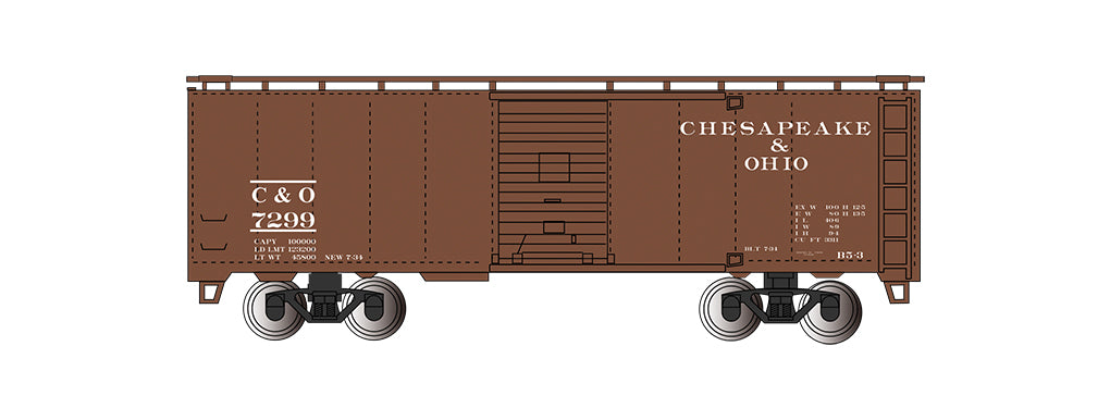 Bachmann 15006 HO Chesapeake & Ohio 40' Steam Era Box Car #7299