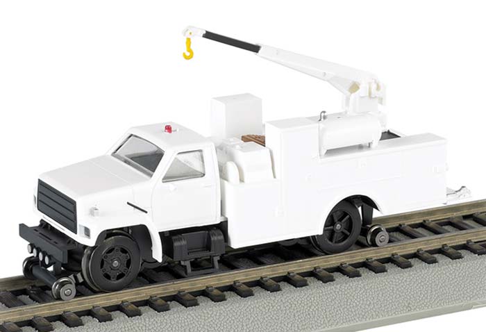 Bachmann 16901 HO Unlettered MOW Hi-Rail Equipment Truck w/Crane