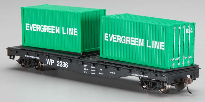 Bachmann 18931 HO Western Pacific W/Container Load 50' Flatcar #2236