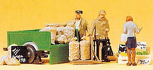 Preiser 10304 HO Farmers Markert Figures with Accessories (Set of 3)