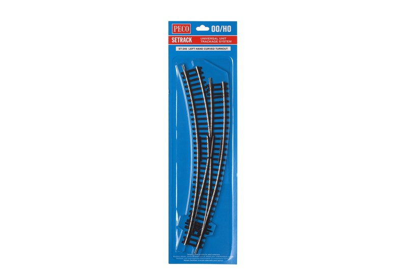 Peco ST-245 HO/OO Code 100 11.25º Left Hand Curved Switch Turnout