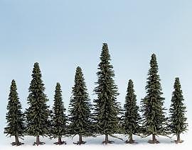 Noch 48620 3-13/64-5-13/64" Two Tone Fir Tree Assorment (Pack of 25)