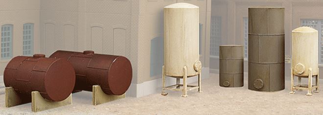 Walthers 933-3265 N Scale Six Storage Tanks (Pack of 6)