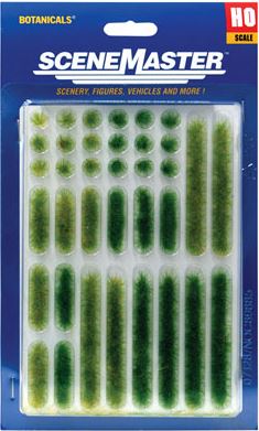 Walthers 949-1103 HO 1/4" 0.6cm Tall Summer Grass Tufts and Strips (Set of 18)