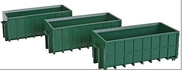 Walthers 949-4100 HO Green Assembled Large Dumpsters (Pack of 3)
