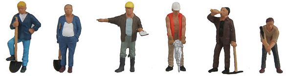 Walthers 949-6022 HO Construction Worker Figures # 1 (Set of 8)