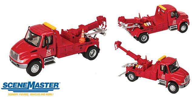 Walthers 949-11531 HO Assembled Red International 4300 Tow Truck