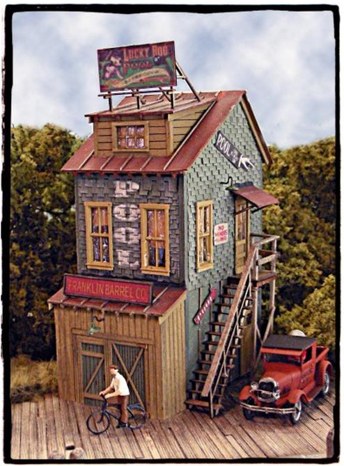 Bar Mills 1140 HO Chalky White's Pool Hall Laser-Cut Wood Kit