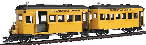 Bachmann 28460 On30 Pocahontas Lumber Co. Railbus & Trailer w/DCC