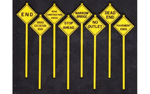 Tichy 2077 O Warning Signs Written (Set of 8)