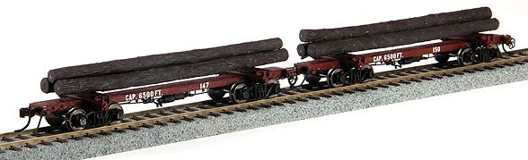 Rivarossi HR6211 HO Westside Lumber Skeleton Log Car #147, 130 (Set of 2)