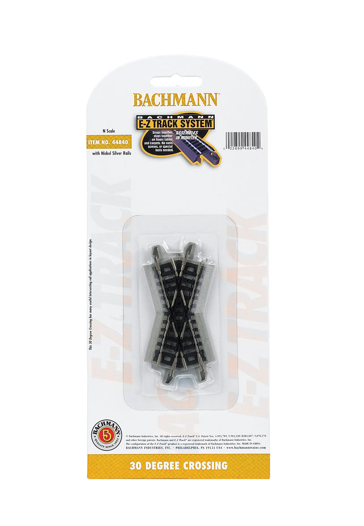 Bachmann 44840 N Nickel Silver 30 Degree E-Z Track Crossing