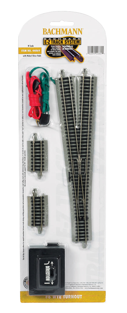 Bachmann 44869 N Nickel Silver #6 E-Z Track Wye Switch Turnout