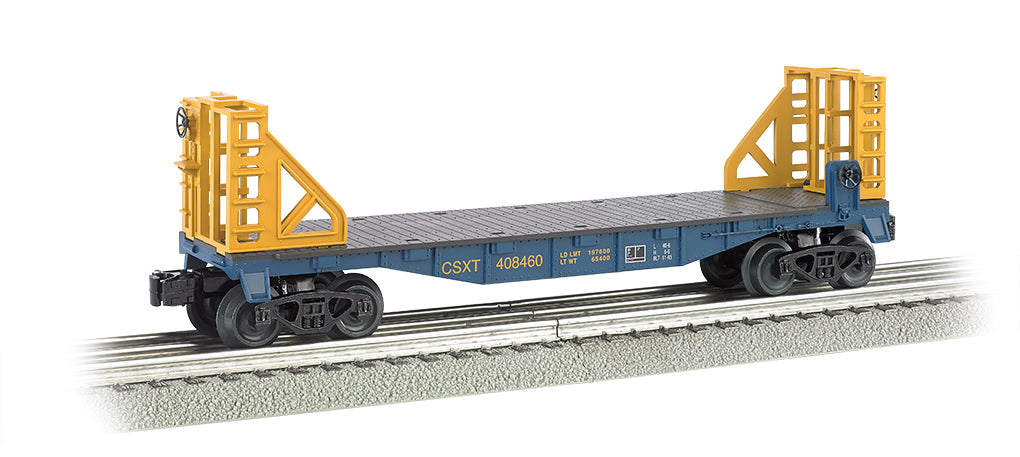 Williams 47509 O Gauge CSX 40' Bulkhead 3-Rail Flatcar