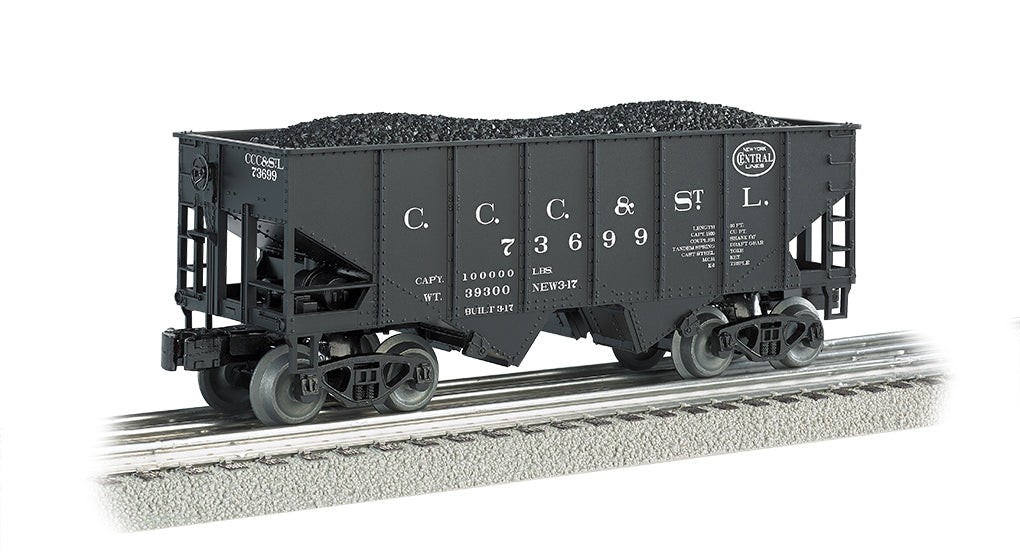 Williams 48205 O New York Central 55-Ton 2-Bay Hopper Big Four w/Coal Load