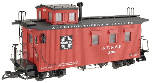 USA Trains R12004 Santa Fe Wood Side Caboose #202 (Metal Wheels)