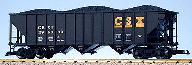 USA Trains R14011 G CSXT 70-Ton 3-Bay Coal Hopper with Coal Load #295338
