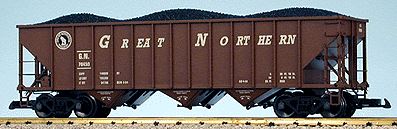 USA Trains R14017 G Great Northern 70-Ton 3-Bay Coal Hopper with Coal Load