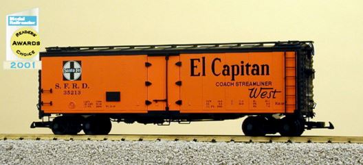 USA Trains R16502 G Gauge Santa Fe "El Capitan" 40' Refrigerator Car #35213