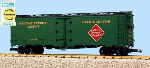 USA Trains 16508 G Railway Express Agency 40' Refrigerator Car (Metal Wheels)