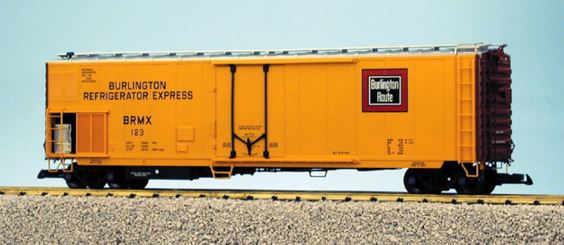 USA Trains R16714 G Burlington Route 50' Mechanical Refrigerator Car #123