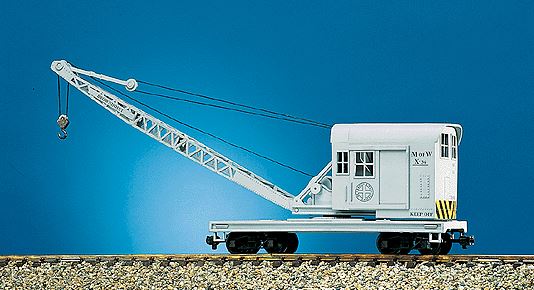 USA Trains 1860 G Maintenance of Way 25-Ton Crane Car Gray w/Metal Wheels