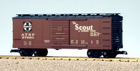 USA Trains 19075 G Atchison, Topeka & Santa Fe "The Scout" Steel Box Car #27081