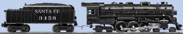 Lionel 6-38636 Santa Fe 4-6-4 Hudson Steam Locomotive #3459
