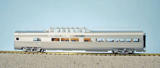 USA Trains R31006 G Santa Fe Aluminum Vista Dome Car - Metal Wheels