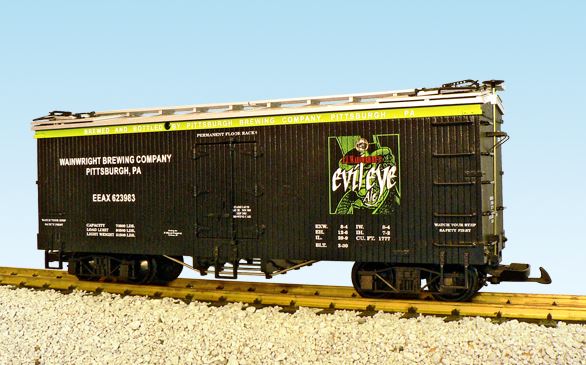 USA Trains R16382 G Wainwright Brewing Evil Eye Ale Wood Ice Reefer Car