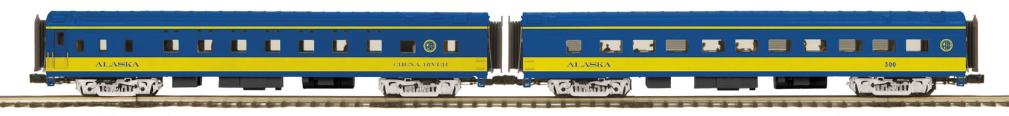 MTH 20-66256 O Alaska 70' Streamlined Sleeper/Diner Passenger Car Set (Set of 2)